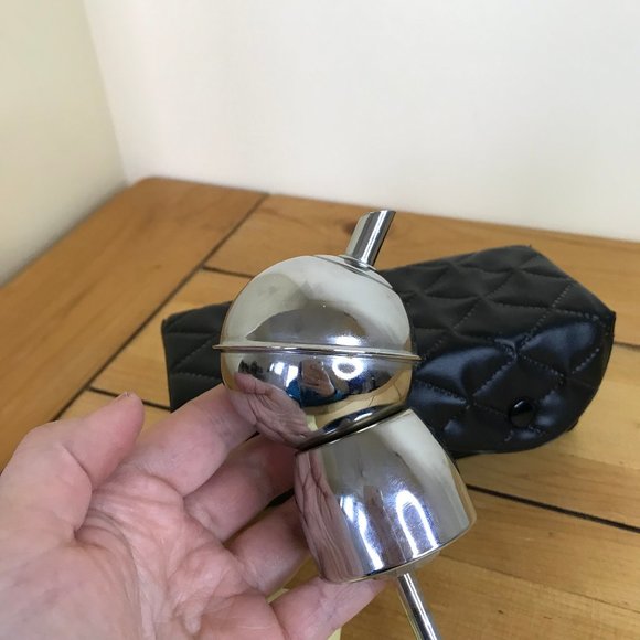 King Chromeware Deluxe Golden Flow Auto Spirit Jigger Vintage MCM Atomic Chrome - Picture 6 of 10